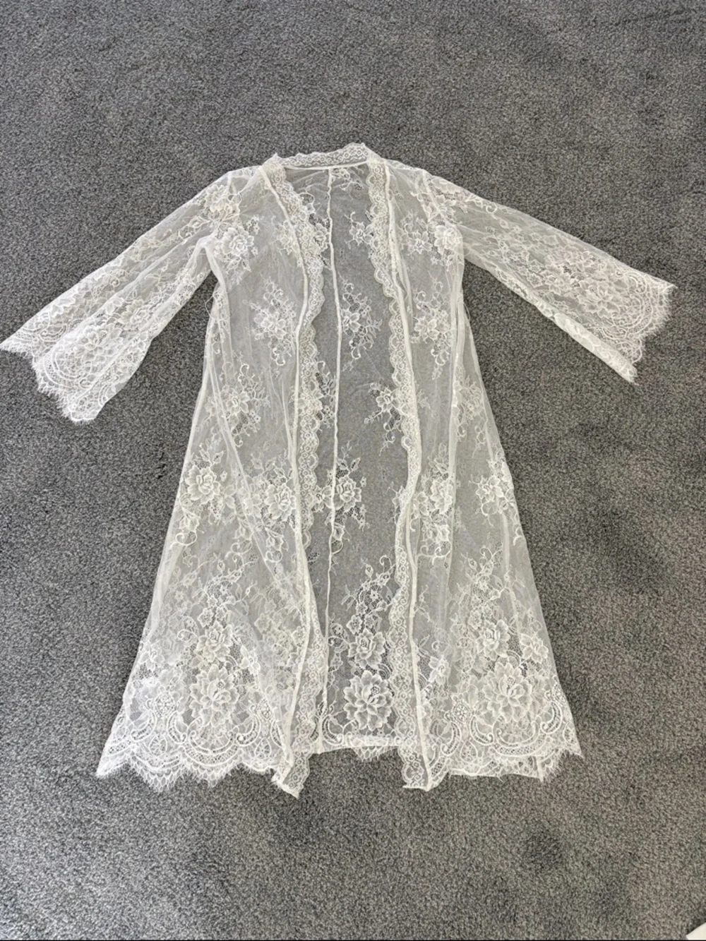 Lace Sheer Robe & Slip Set - Picture 2 of 7